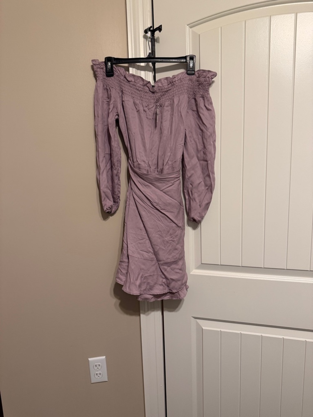 Off-Shoulder Long Sleeve Mini Dress